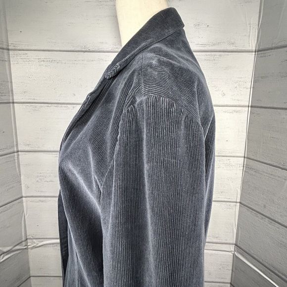 Vintage LL Bean Women's 2-Button Blazer Corduroy Jacket Pocket Navy Blue Sz 12 R - Picture 5 of 12